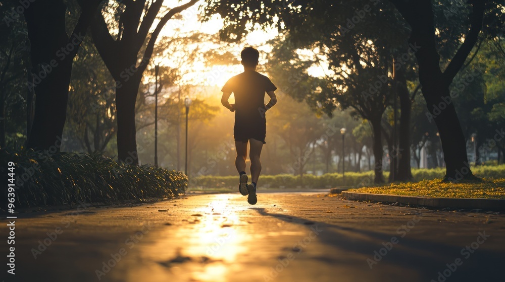 Runner silhouette at Sunset Runner silhouette at Sunset