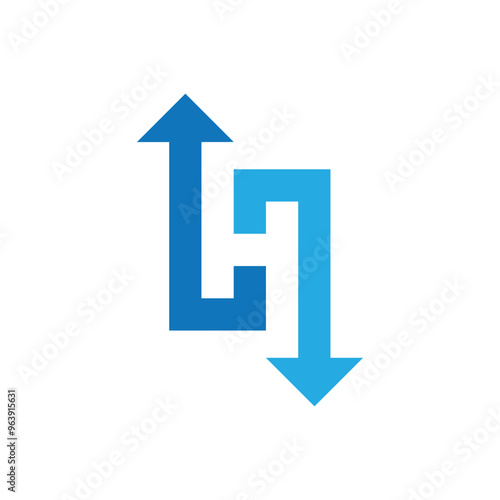 Free Download H letter arrow icon logo design symbol - GFXLoad