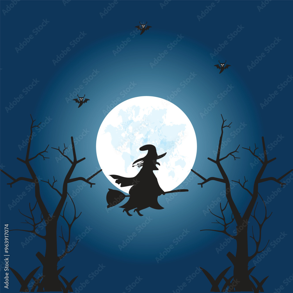 Fototapeta premium Happy Halloween. Background design for Halloween poster or Fashionable Decoration Halloween party.