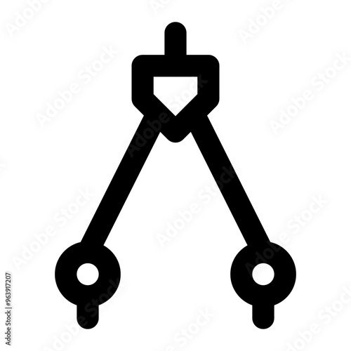 compass drawing, protractor, stationary, math, mathematic outline icon