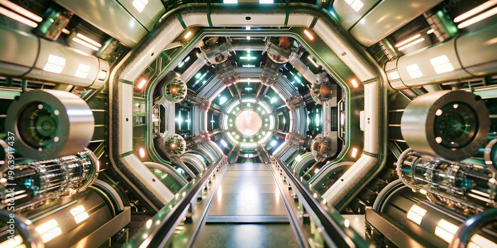 Obraz premium the intricate inner workings of a futuristic mechanical equipment.