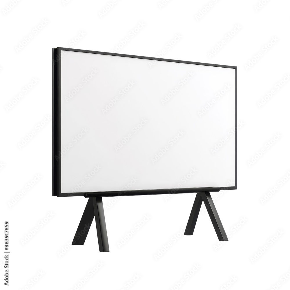 Blank TV Screen on Stand, Isolated Blank TV Screen on Stand, Isolated