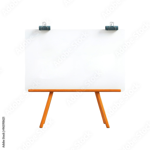 Blank Whiteboard on Wooden Easel