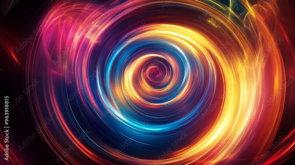 Colorful spiral light painting, abstract concept Colorful spiral light painting, abstract concept