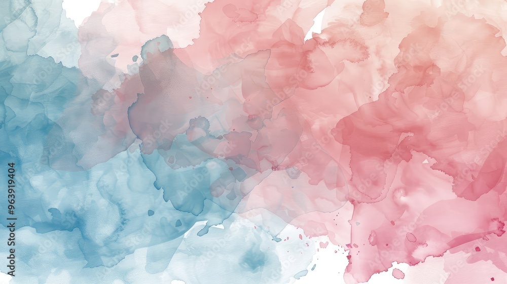 Flowing Watercolor Abstract Design in Soft Blue and Pink Tones Flowing Watercolor Abstract Design in Soft Blue and Pink Tones