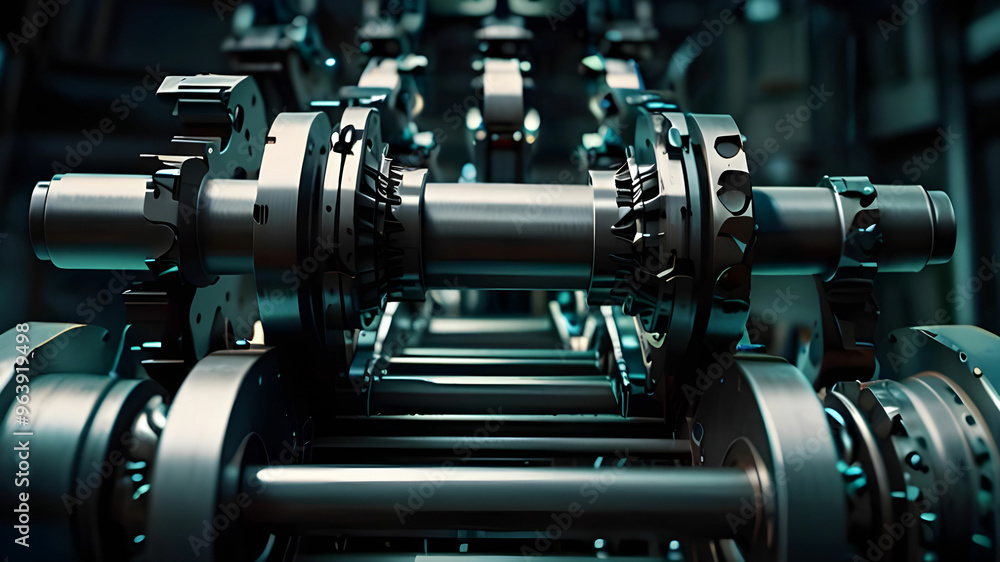 the power and precision of a big mechanical equipment, gears turning and pistons pumping perfectly. the power and precision of a big mechanical equipment, gears turning and pistons pumping perfectly.