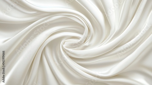 White Satin Fabric Swirling Abstract Background Texture