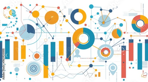 Colorful Data Visualization Graphics for Business and Technology Insights