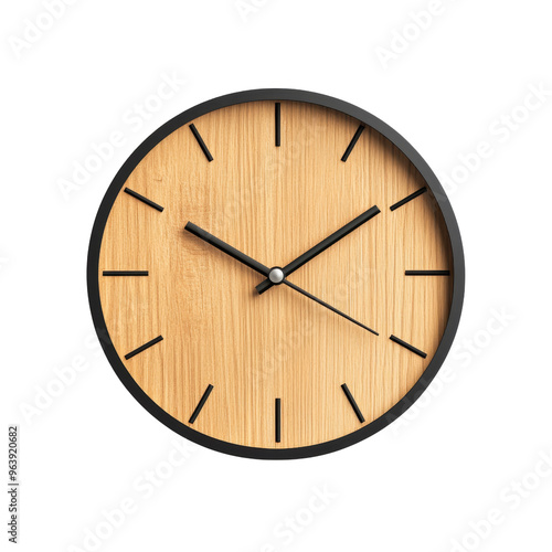 Wallpaper Mural Wooden Clock with Black Frame Torontodigital.ca