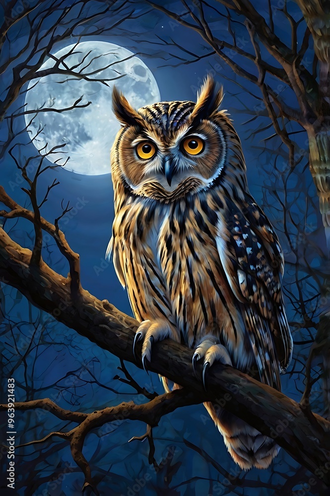 owl on a branch_ Generated by Ai owl on a branch_ Generated by Ai