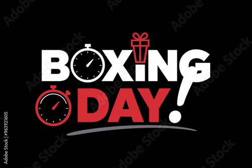Festive Boxing Day celebration design featuring gift box with dynamic style

