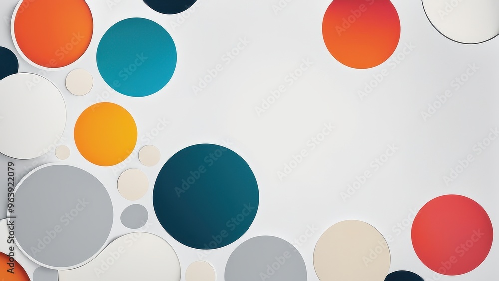 Abstract design featuring colorful circles on a light background, ideal for modern graphics. Abstract design featuring colorful circles on a light background, ideal for modern graphics.