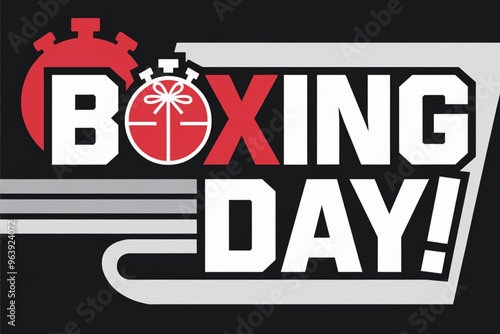 Festive Boxing Day celebration design featuring gift box with dynamic style

