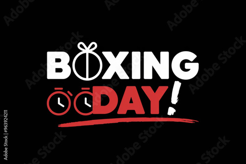 Festive Boxing Day celebration design featuring gift box with dynamic style

