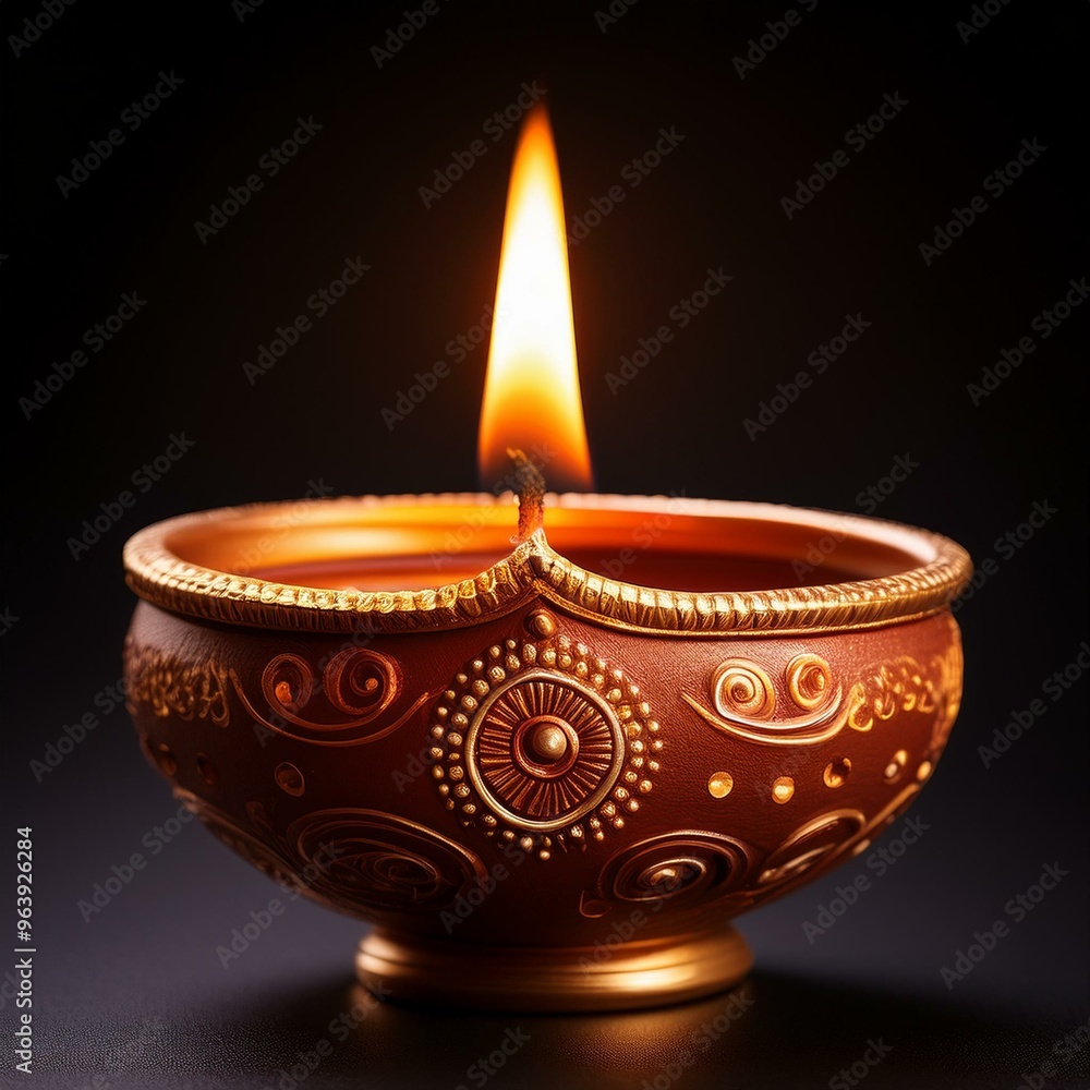 Indian festival happy Diwali oil lamp or diya Indian festival happy Diwali oil lamp or diya