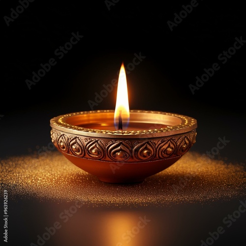 Indian festival happy Diwali oil lamp or diya