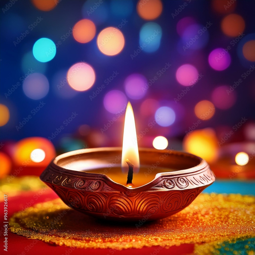 Indian festival happy Diwali oil lamp or diya Indian festival happy Diwali oil lamp or diya