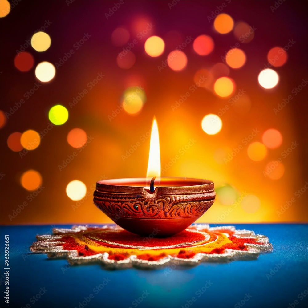 Indian festival happy Diwali oil lamp or diya Indian festival happy Diwali oil lamp or diya