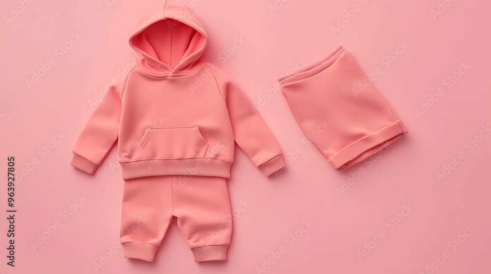 Pink hoodie mockup on a pink background. Pink hoodie mockup on a pink background.