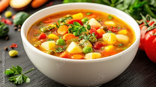 Delicious Homemade Vegetable Soup in Bowl