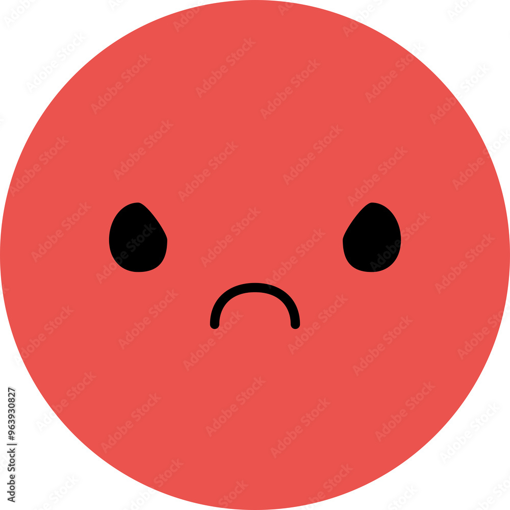 Angry cartoon facial expression icons. Flat design illustration.