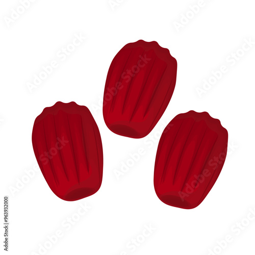 Vector Illustration Logo Clipart Red Velvet Madeleines isolated