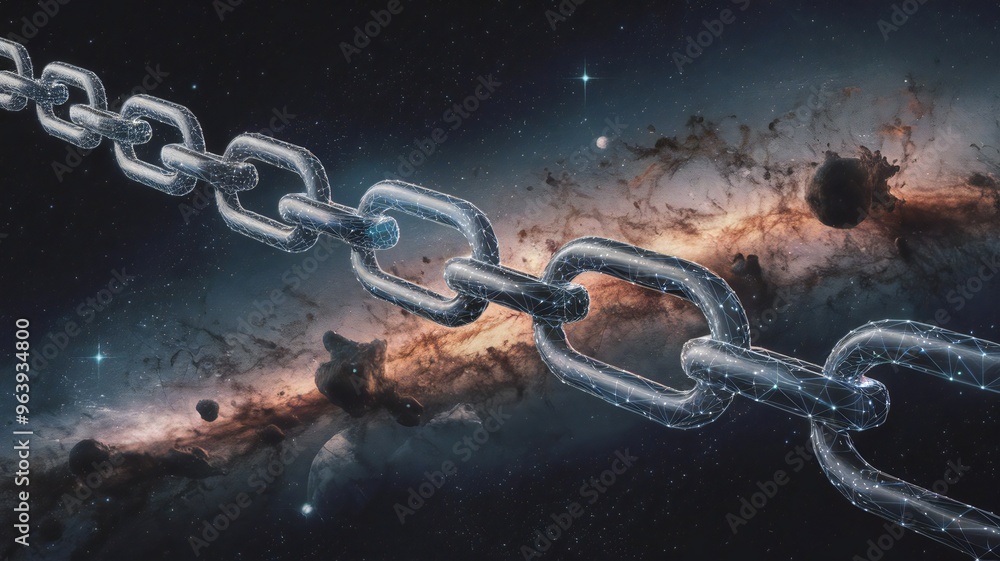Block chain concept - Chain of network connections . 3d rendering Block chain concept - Chain of network connections . 3d rendering