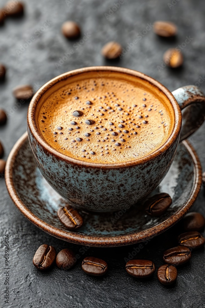 A cup of coffee with coffee beans. This image is perfect for promoting a coffee shop, cafe, or beverage website. A cup of coffee with coffee beans. This image is perfect for promoting a coffee shop, cafe, or beverage website.