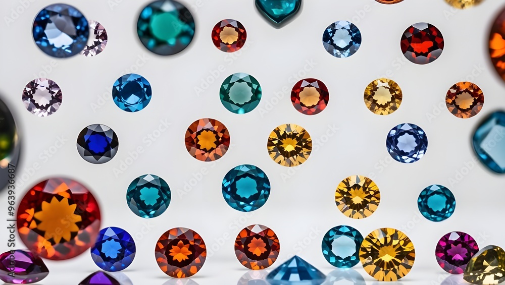 Collection of Various Natural Gemstones Isolated on White Background: A Stunning Array of Jewels and Gems Collection of Various Natural Gemstones Isolated on White Background: A Stunning Array of Jewels and Gems