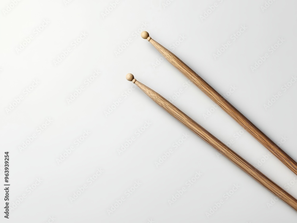 Percussion Precision - Array of 14 Realistic Drumsticks on Clean White Background for Music Concepts and Copy Space. Percussion Precision - Array of 14 Realistic Drumsticks on Clean White Background for Music Concepts and Copy Space.