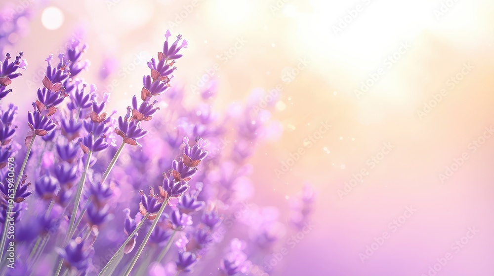 Obraz premium Lavender Flowers with Soft Bokeh Background