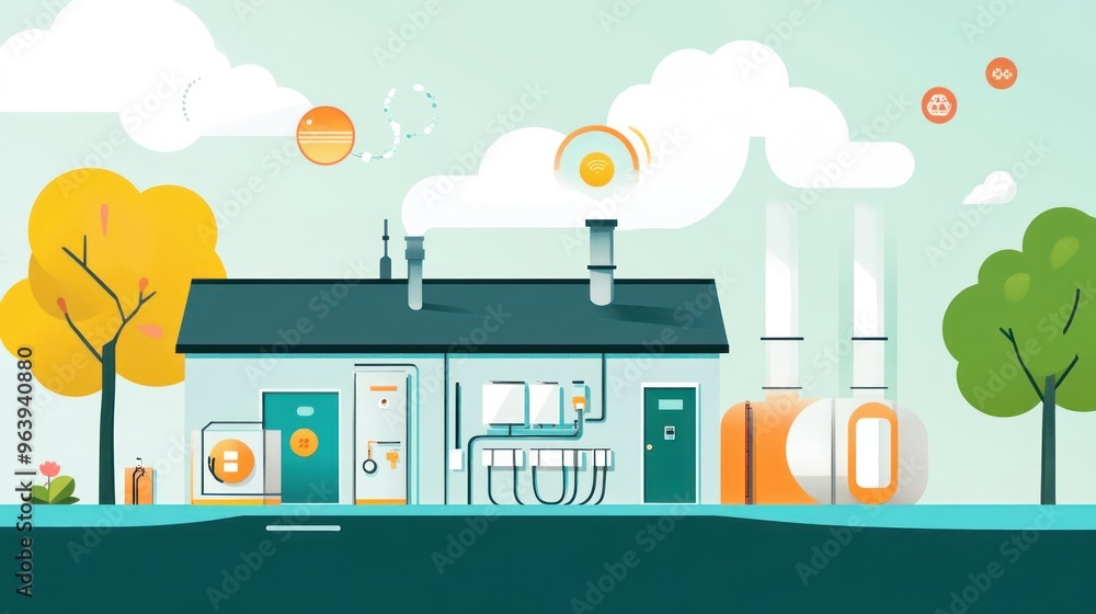 Obraz premium An infographic showing how hydrogen energy is revolutionizing healthcare equipment, with sustainable and reliable power