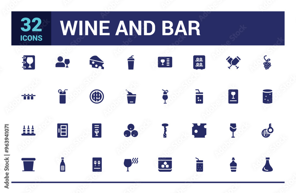 custom made wallpaper toronto digitalWine icon set. Containing wine bottle, wine glass, grape and more, filled icon set, solid icon set. Glyph icon set for web and ui. Editable stroke. Vector illustration.