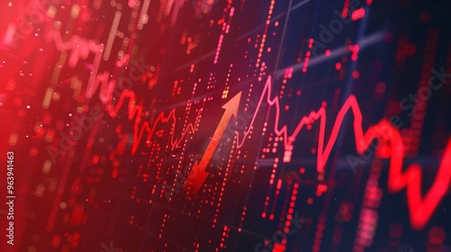 Wallpaper Mural illustration of arrow down, market stocks background concept Torontodigital.ca