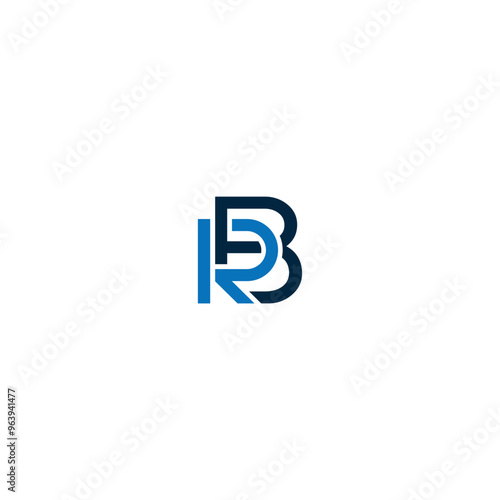 Free Download BR or RB awesome letter logo design. Abstract design with different colors illustration. Icon or monogram design. - GFXLoad