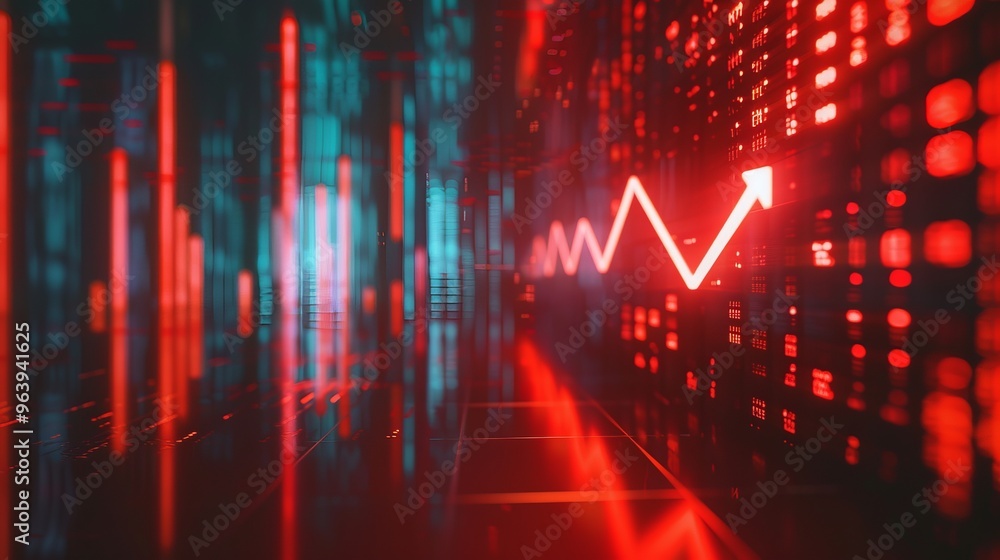 illustration of arrow down, market stocks background concept illustration of arrow down, market stocks background concept