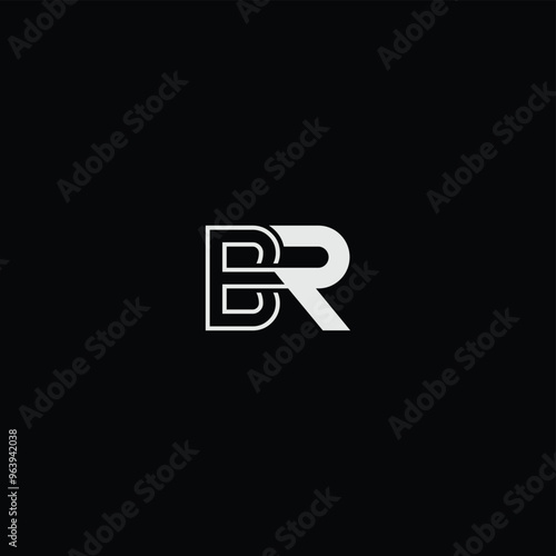 BR or RB awesome letter logo design. Abstract design with different colors illustration. Icon or monogram design.