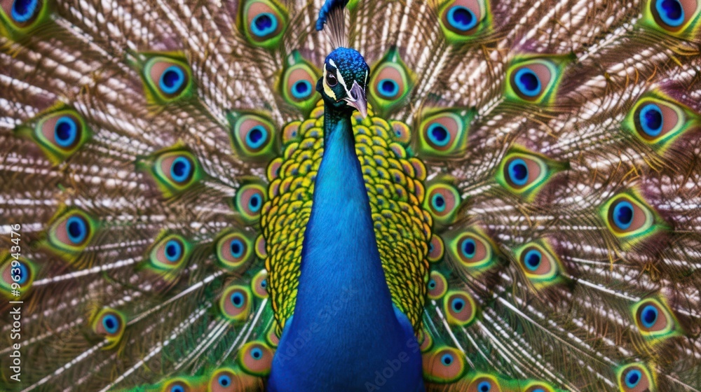 Obraz premium Peacock with Spread Feathers