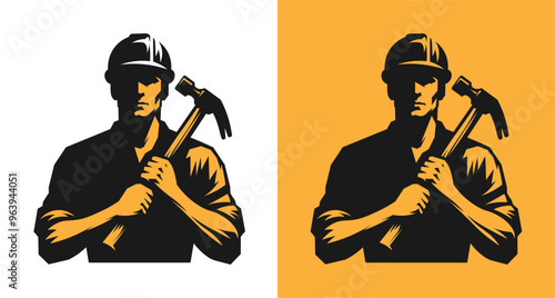 Silhouette of a worker or labor man, perfect for industrial and construction designs