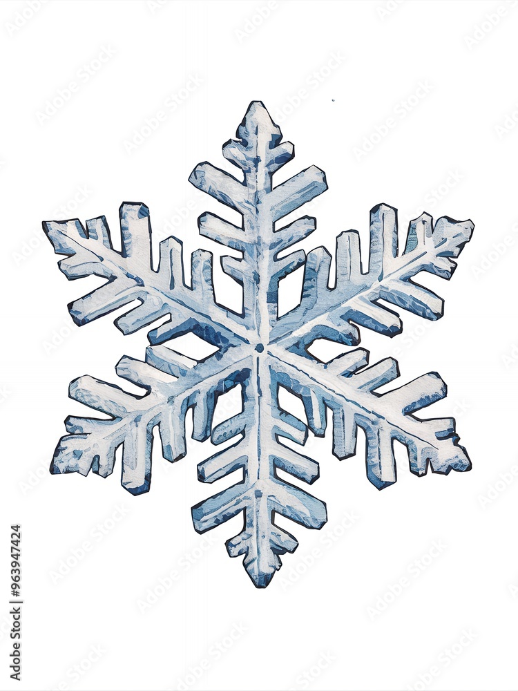 A close-up shot of a single, intricate snowflake against a white background. A close-up shot of a single, intricate snowflake against a white background.