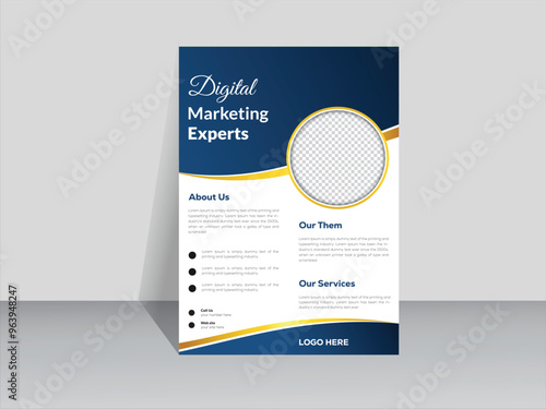 Modern template, in blue color, and modern design, perfect for creative professional business