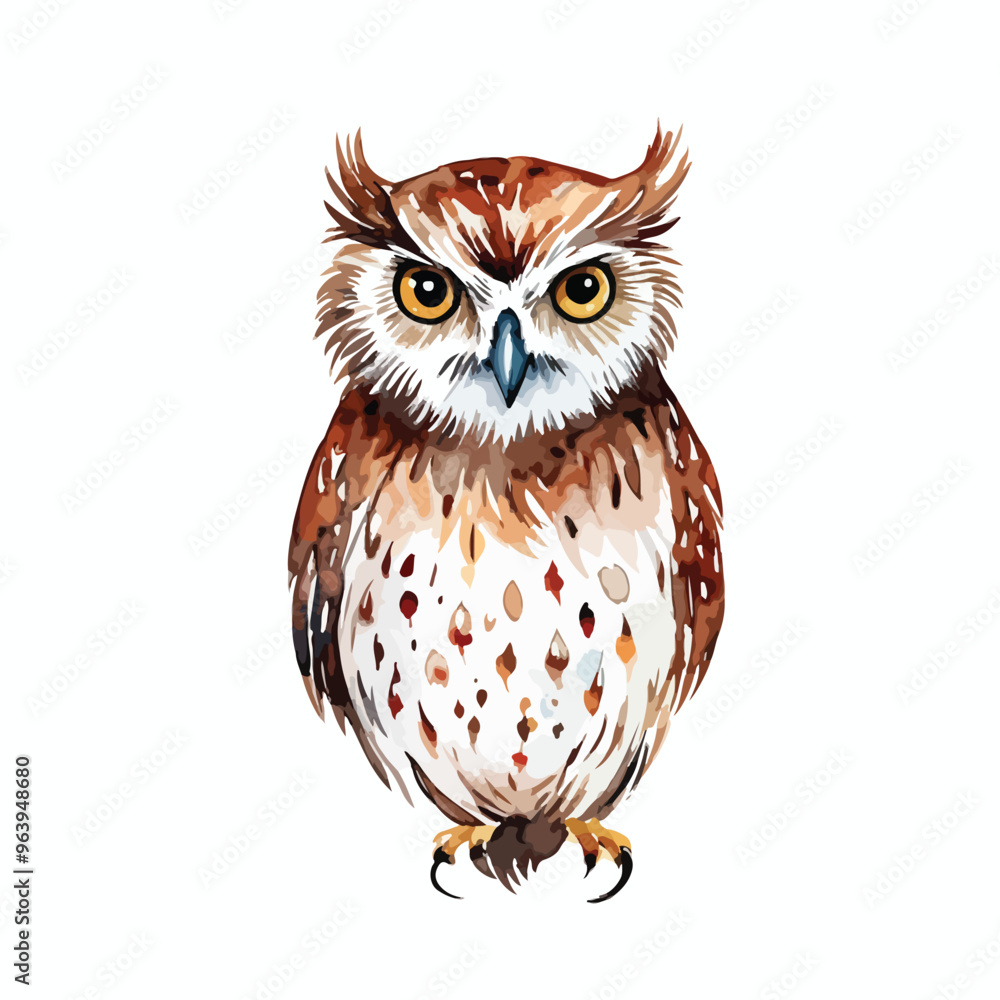 Watercolor cute owl graphic illustration Watercolor cute owl graphic illustration