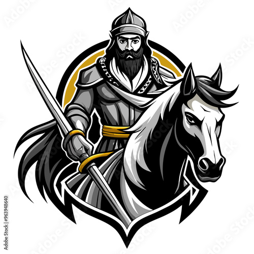 warrior with horse gaming mascot