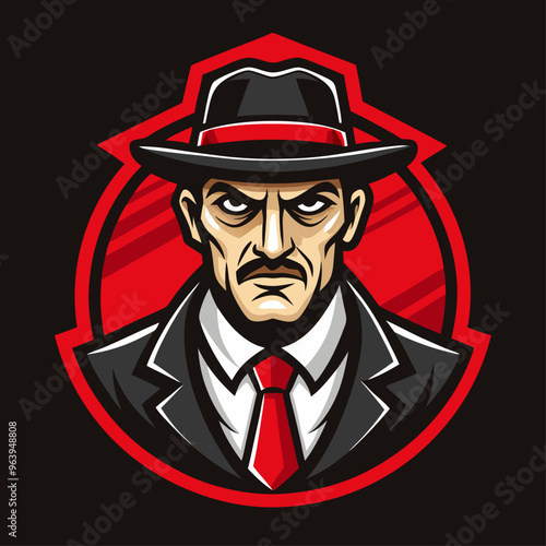 mafia gaming mascot logo 