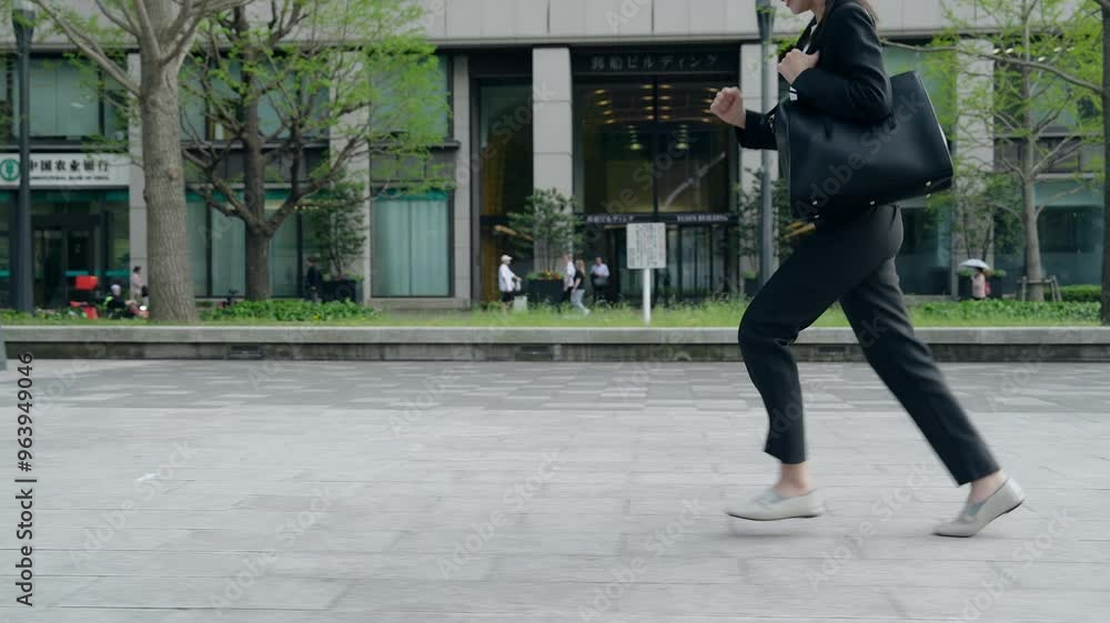 都市を全力疾走する女性ビジネスパーソン