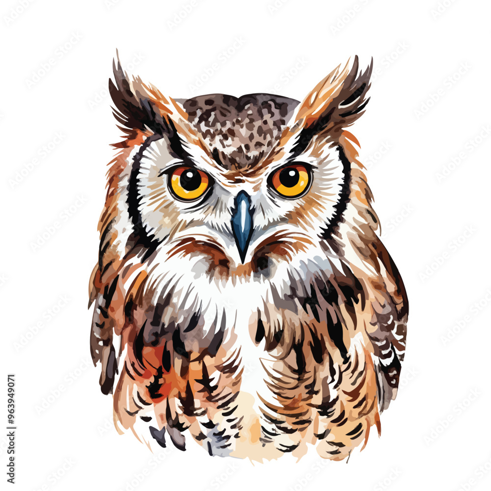 Watercolor cute owl graphic illustration Watercolor cute owl graphic illustration
