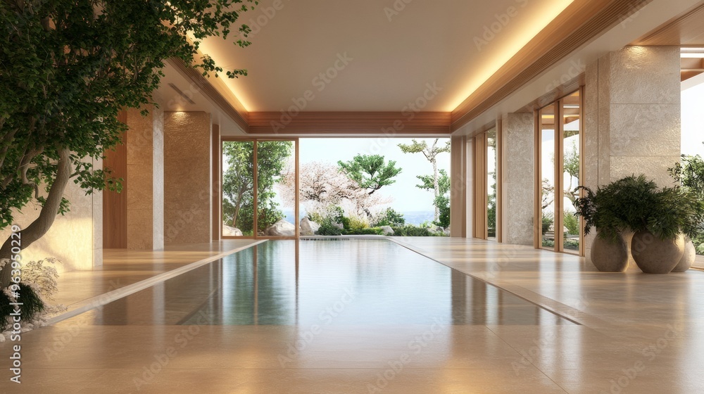 Fototapeta premium A contemporary villa design with floor plans