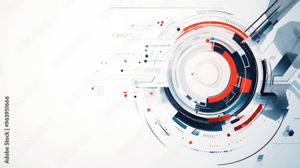 Intricate vector design with dynamic tech elements, placed on a clean white background, symbolizing innovation and modern technology Intricate vector design with dynamic tech elements, placed on a clean white background, symbolizing innovation and modern technology