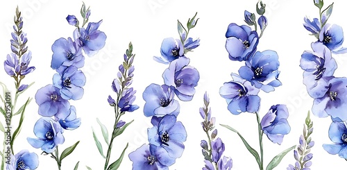 Elegant Watercolor Blue Flowers: Delicate Blooms for Floral Inspiration