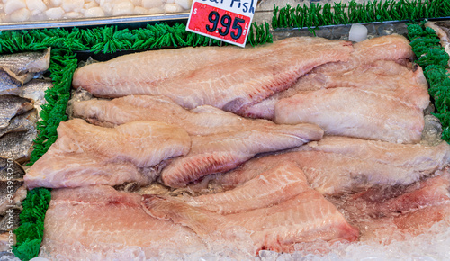 Cat fish fillets in fresh fish market